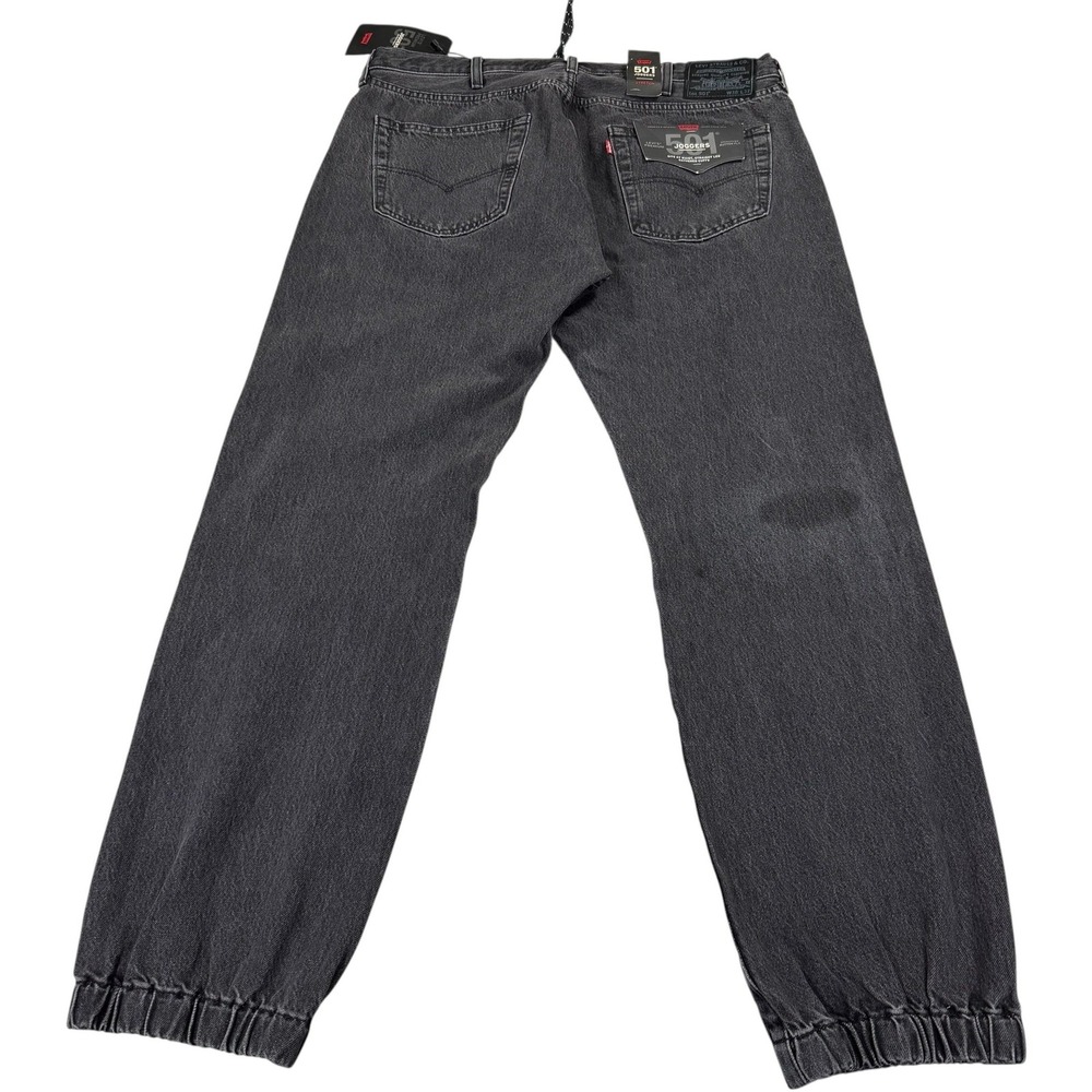 Levi's 501 Joggers Mens W38 L32 Black New With Imperfections Stretch Denim - Picture 2 of 13